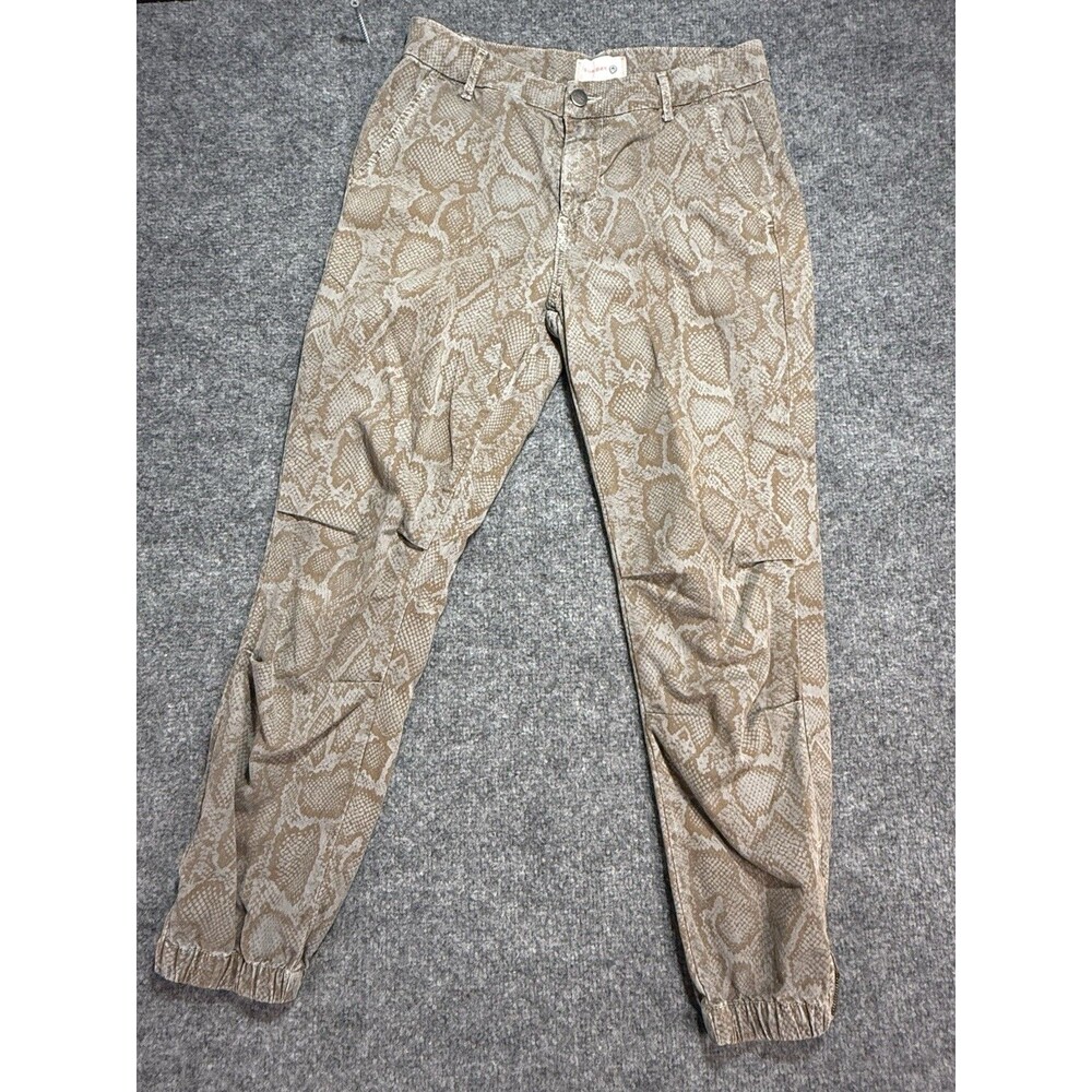 Sundry Snake Print Jogger Pants Womens Size 25 Beige Animal Print Ankle